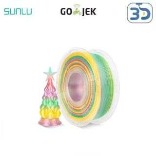 SUNLU 3D Printer Filament Silk PLA+ Rainbow Multi Color Neat Winding